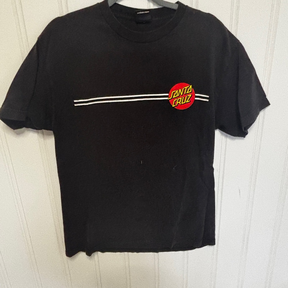 Santa Cruz Black Graphic Tee with Stripe Logo